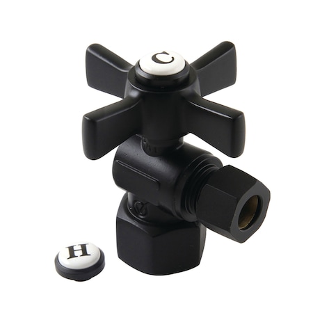 Kingston Brass 12Inch FIP x 38Inch OD Comp Angle Stop Valve, Matte Black CC43100ZX